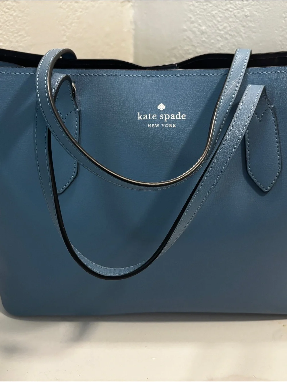 kate spade Leather Tote in Dusty Blue